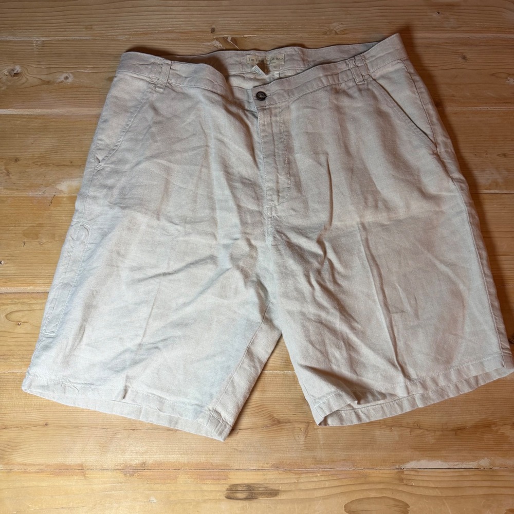 The Territory Ahead Mens 35 Oatmeal Beige 100% Linen‎ Multi Pocket Casual Shorts